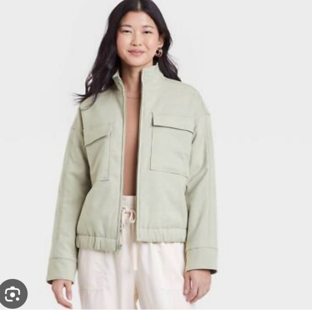 a new day Women’s Light Green Padded Utility Jacket. Size XL